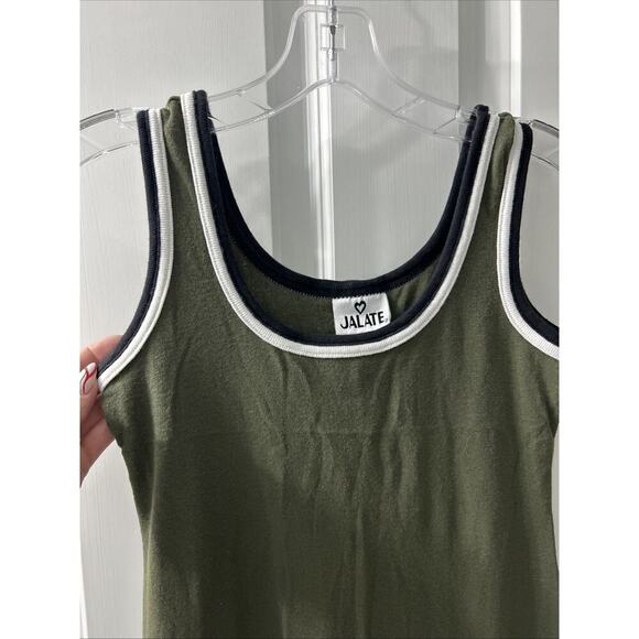 Vintage Y2K Women's Jalate USA S Olive Green Dress Sleeveless Scoop Neck 90s - Picture 7 of 9